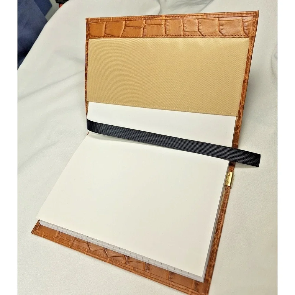 Brahmin Journal Notebook Diary Melbourne Pecan Tan Croc Print Leather Luxury